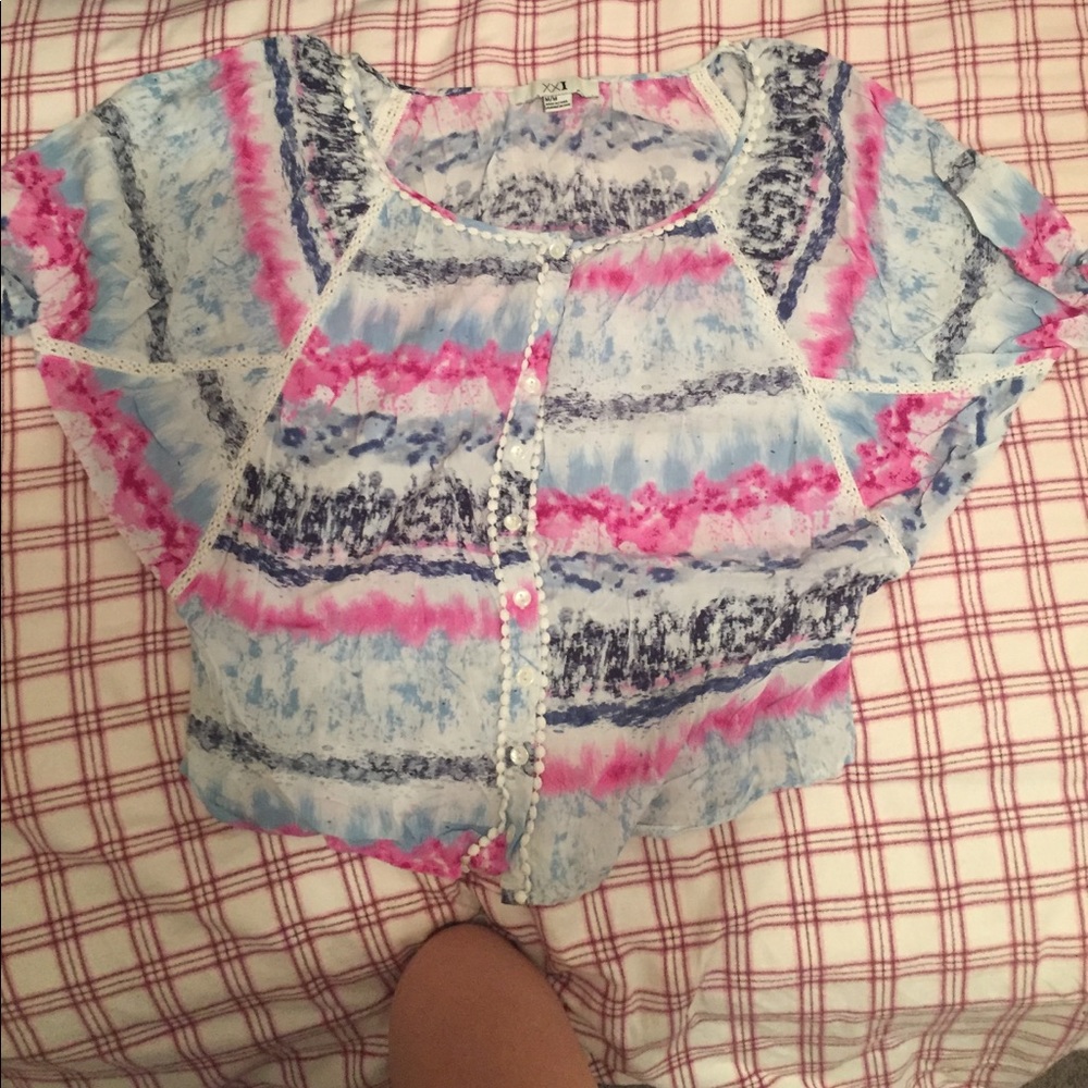 Tie dye batwing tee