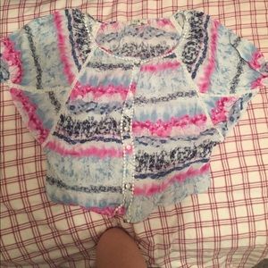 Tie dye batwing tee