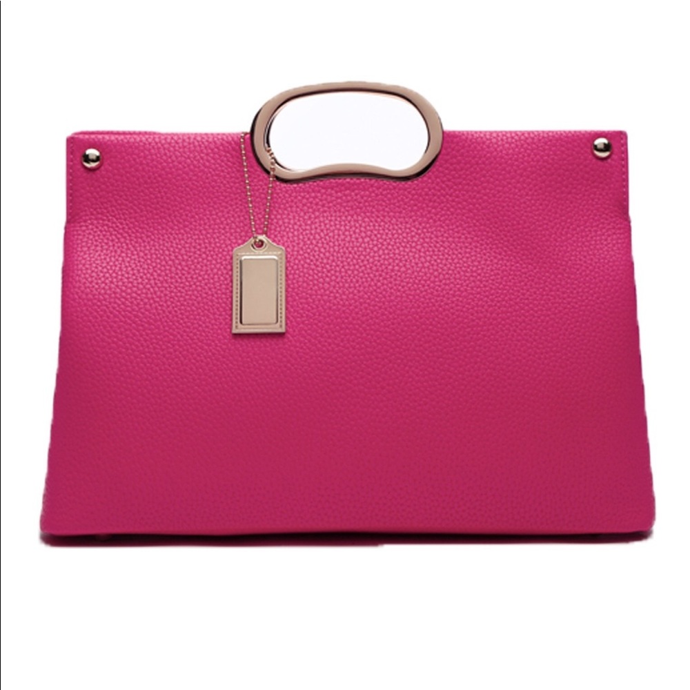 Pink satchel handbag