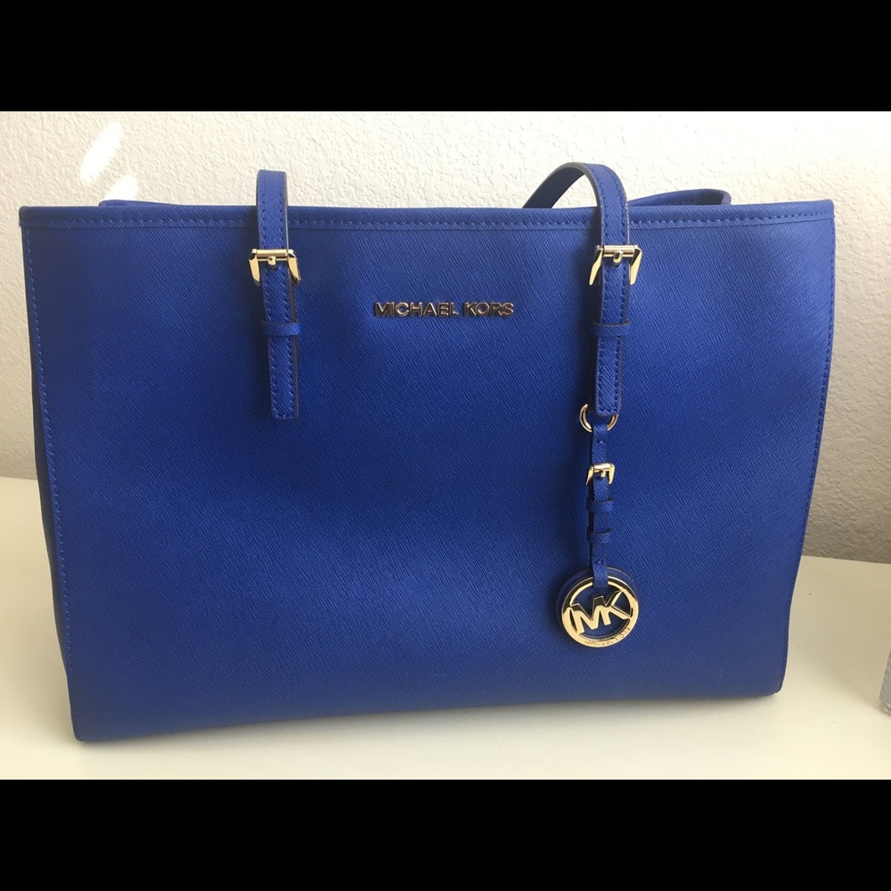 ON SALE✨MICHAEL_Michael Kors-Cobalt Jet Set Tote