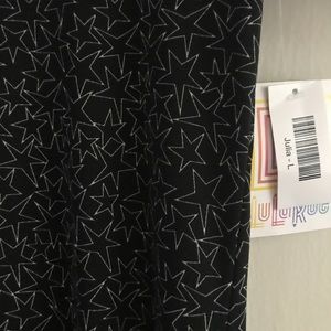 Lula roe Julia black dress with silver stars