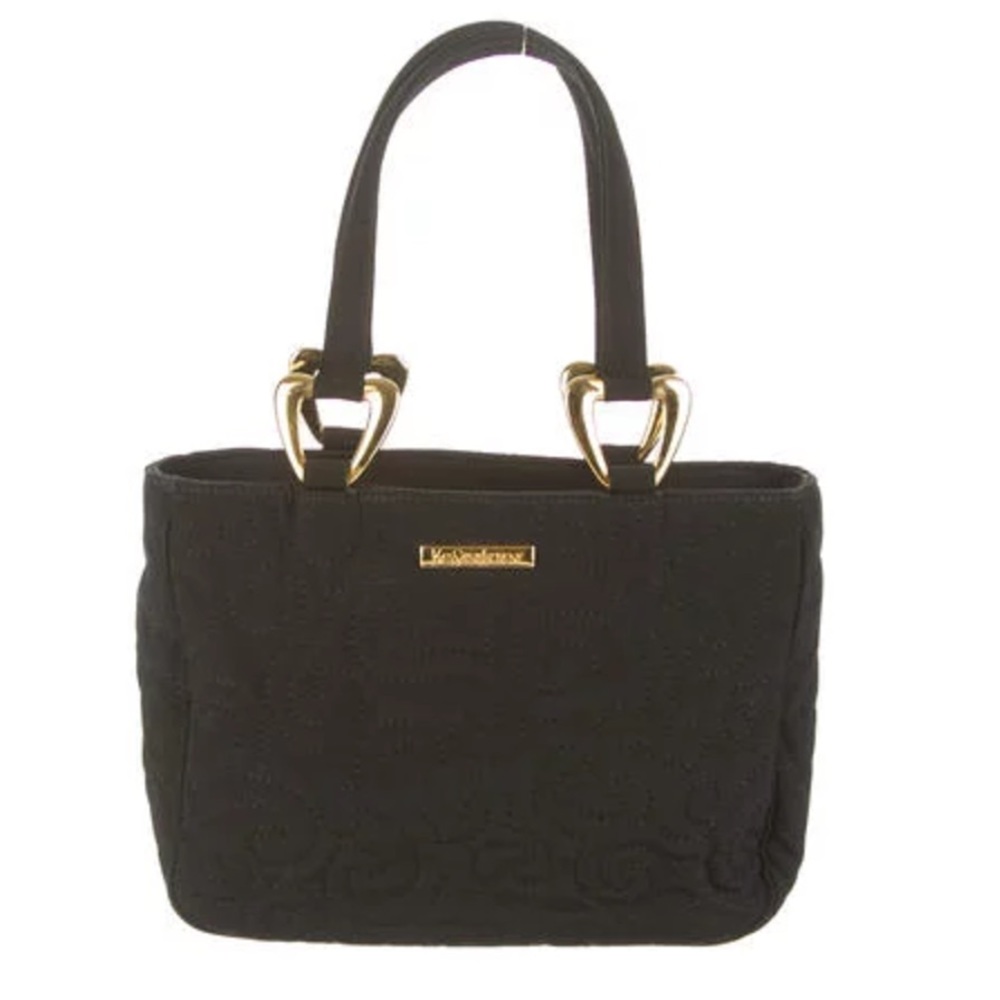 Yves Saint Laurent black quilted handle bag