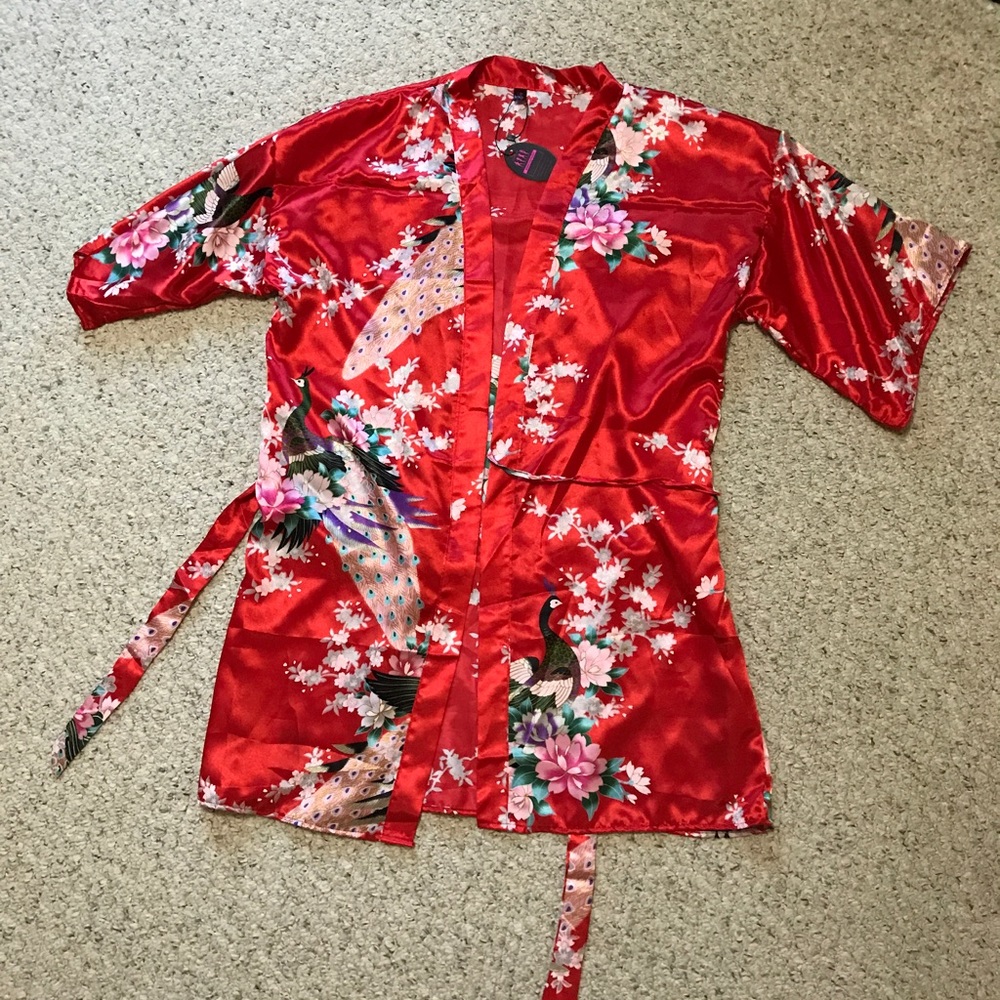 Silk bath robe