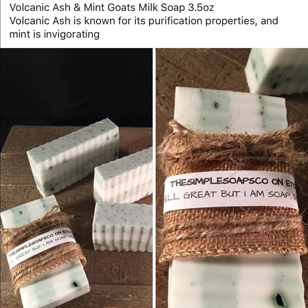 Volcanic ash and mint goat milk soap men's line