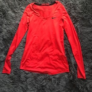 Nike pro dri-fit v neck long sleeve