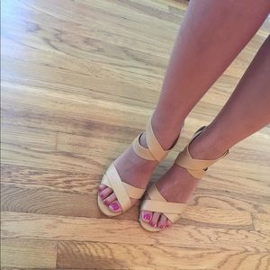 J. Crew nude strapped heels