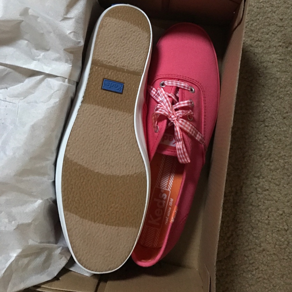 Coral Keds with Ribbon laces - Picture 2 of 3