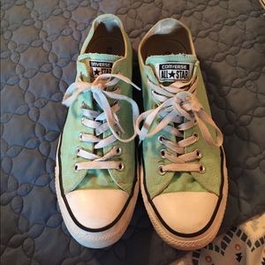 Gently worn mint green Converse