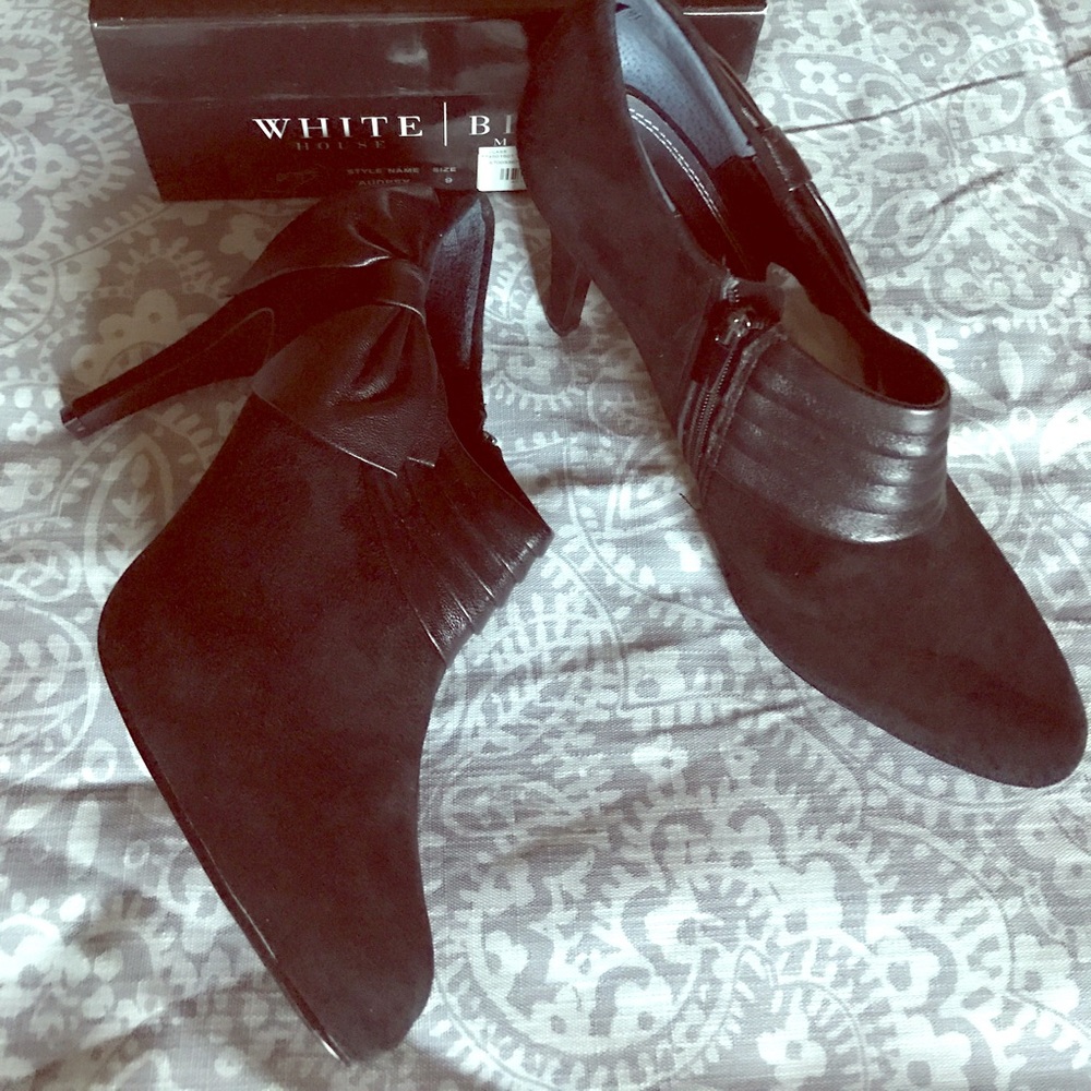 velvet/leather booties