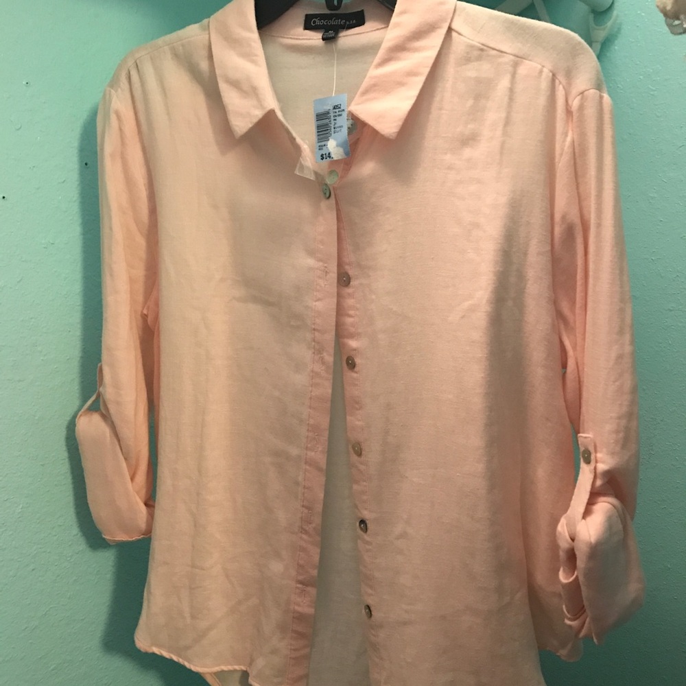 Blush pink button up