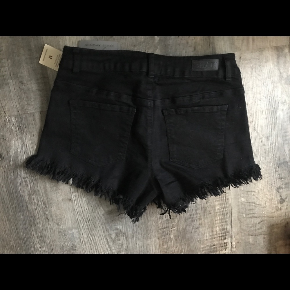 Elan Black Frayed Shorts