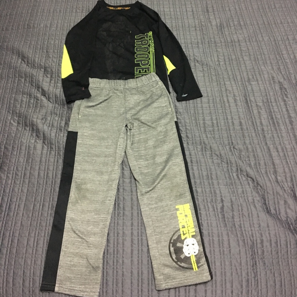 Star Wars Sweat pants and long sleeve tee.