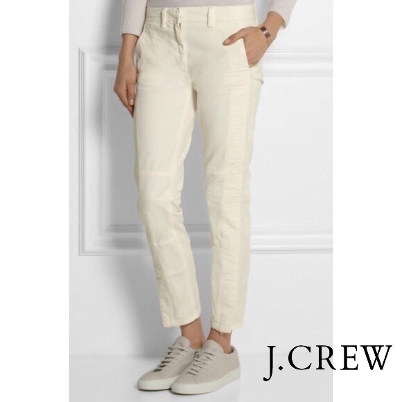 J. Crew Pants - J Crew Ivory Seamed motorcycle pant 26 NWT