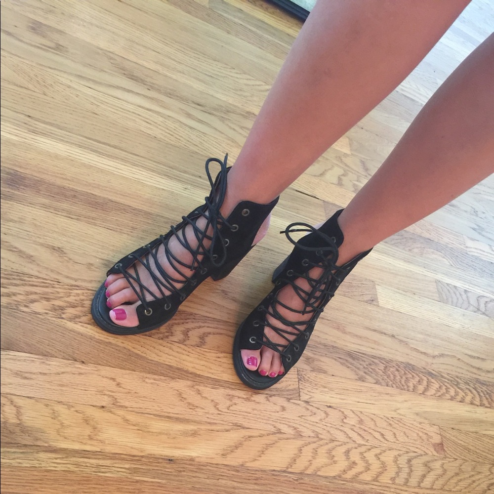 Jeffrey Campbell lace up black heels