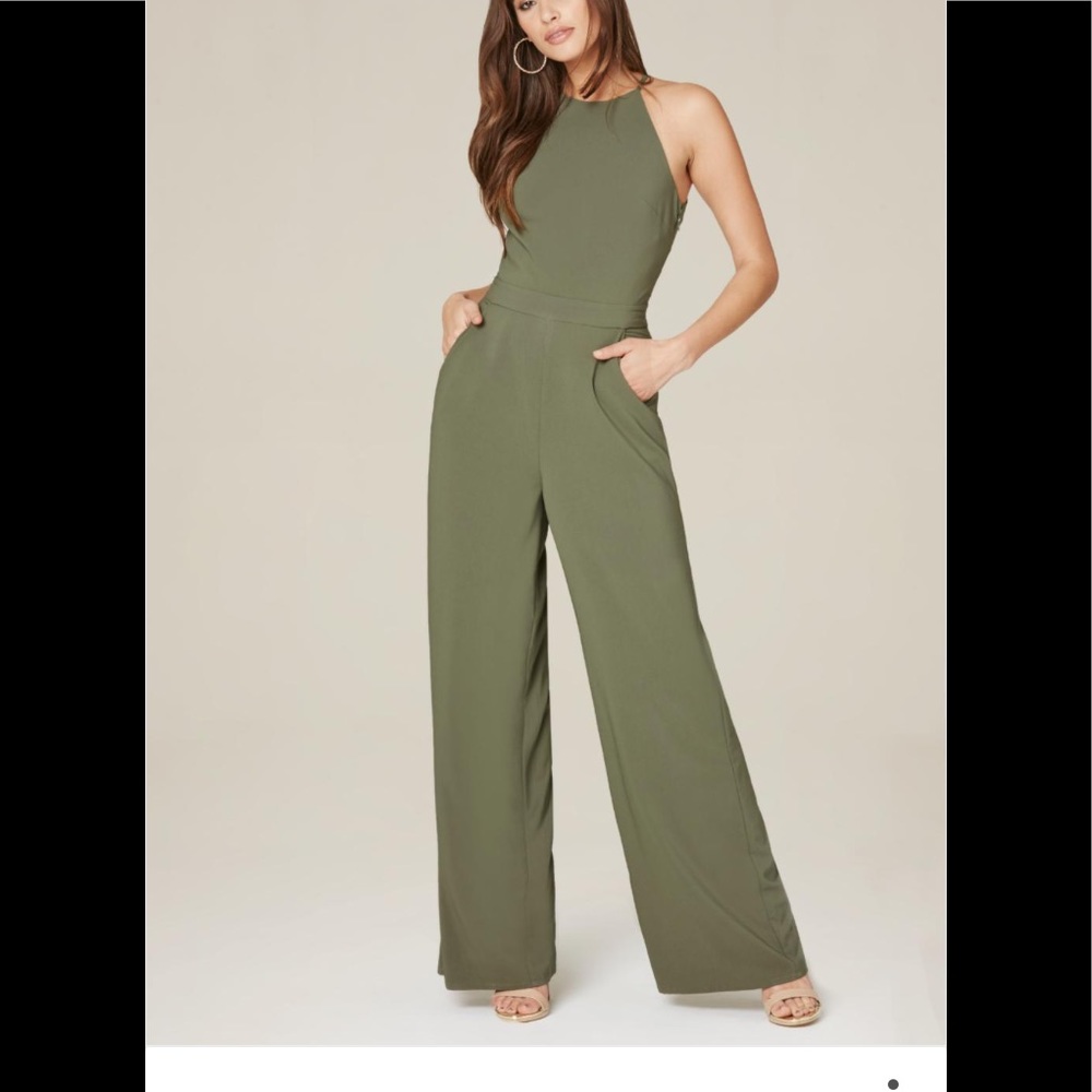 Bebe criss cross back jumpsuit