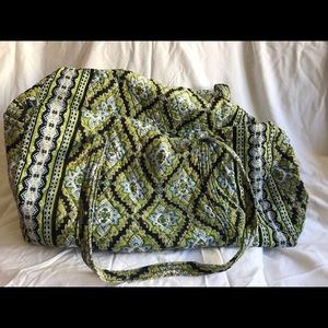 Vera Bradley large duffel in Cambridge blue/green