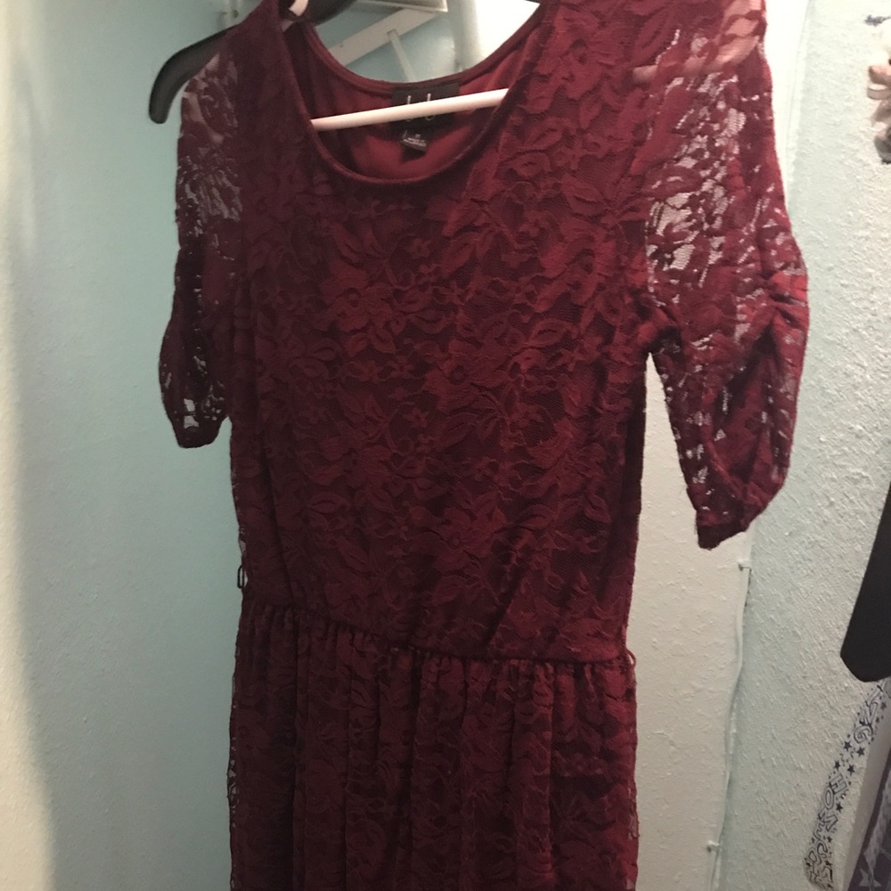Maroon lace dress