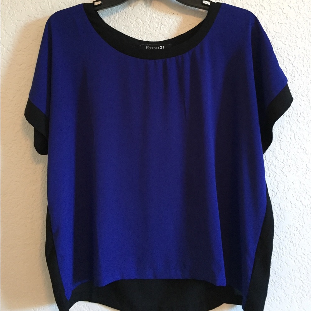 Royal blue and black top from forever 21