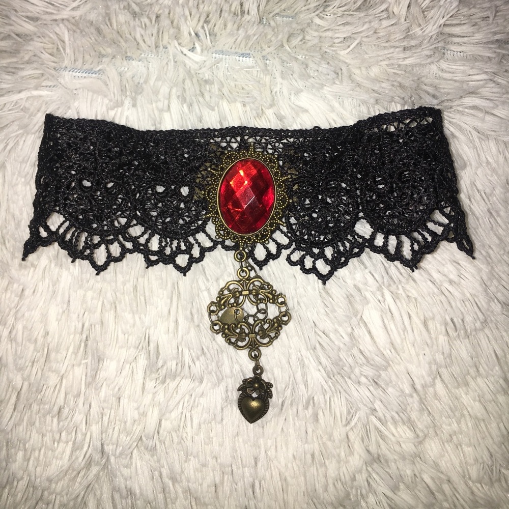 Gothic Black Lace Choker