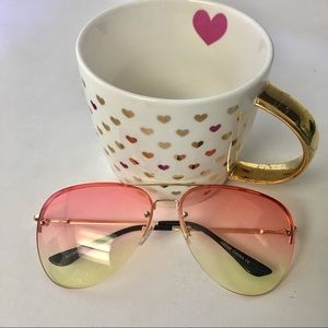 Ombré rose-gold aviator sunglasses