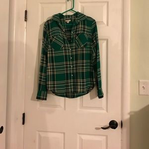 Green plaid shirt
