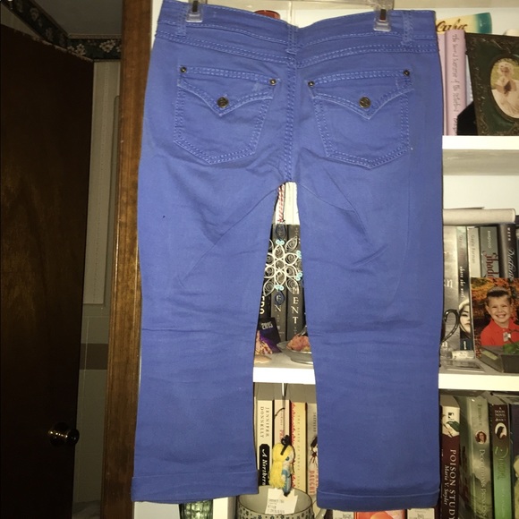 Blue Ripped Capris - Picture 2 of 3