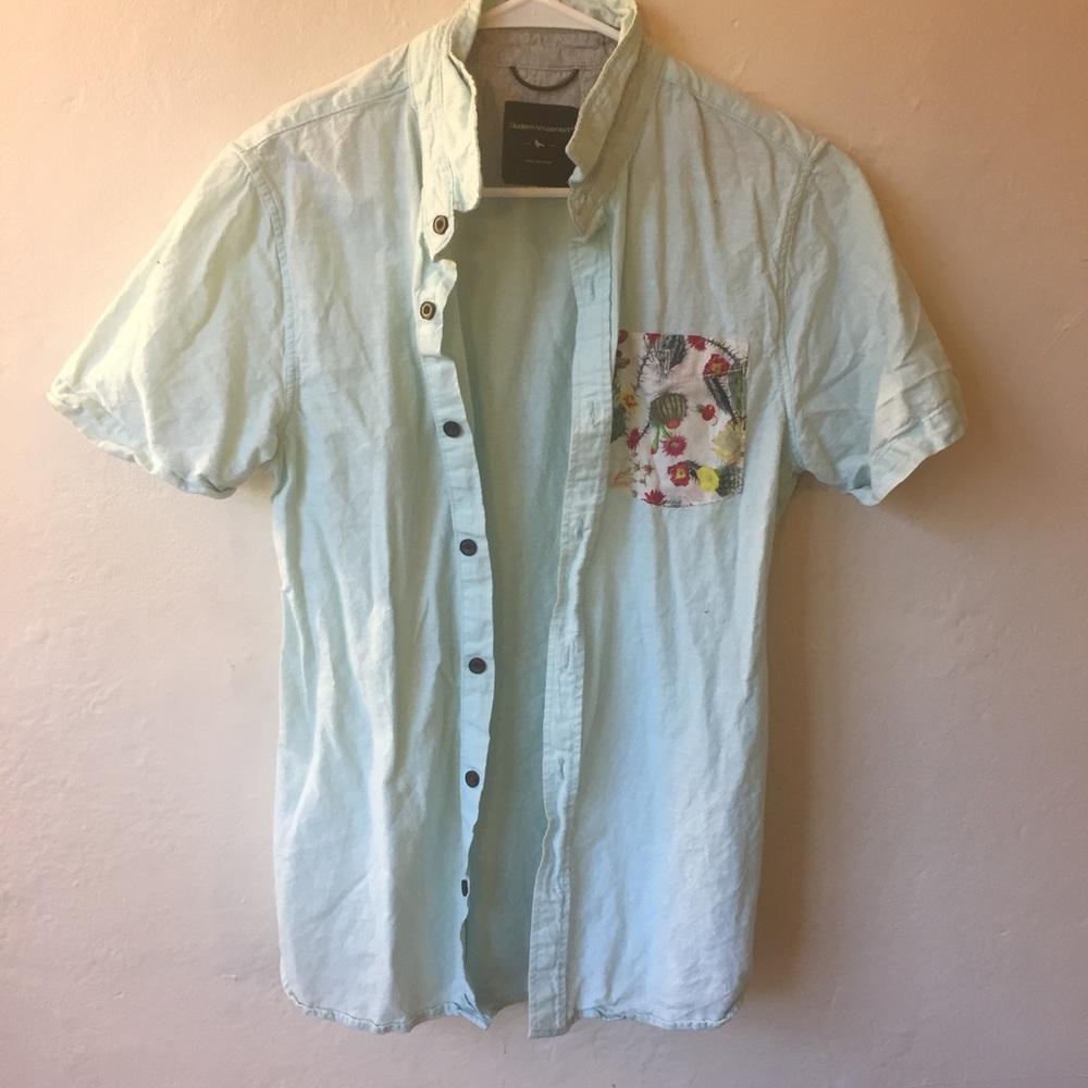 Floral pocket button up