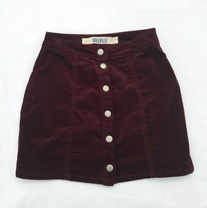 🌹 BRANDY MELVILLE button up burgundy skirt 🌹