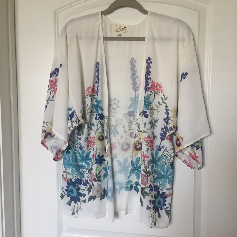 White floral kimono