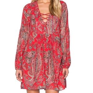 Free People long-sleeve paisley shift dress