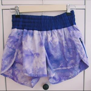 Purple tie-die lululemon tracker shorts size 4