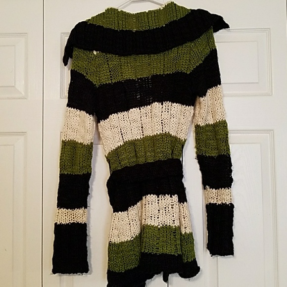 Old Navy Knitted Stripped Cardigan w/ Tie - Picture 2 of 5