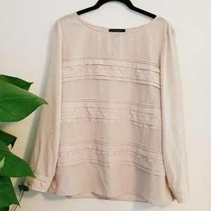 Light pink blush dot ruffle blouse