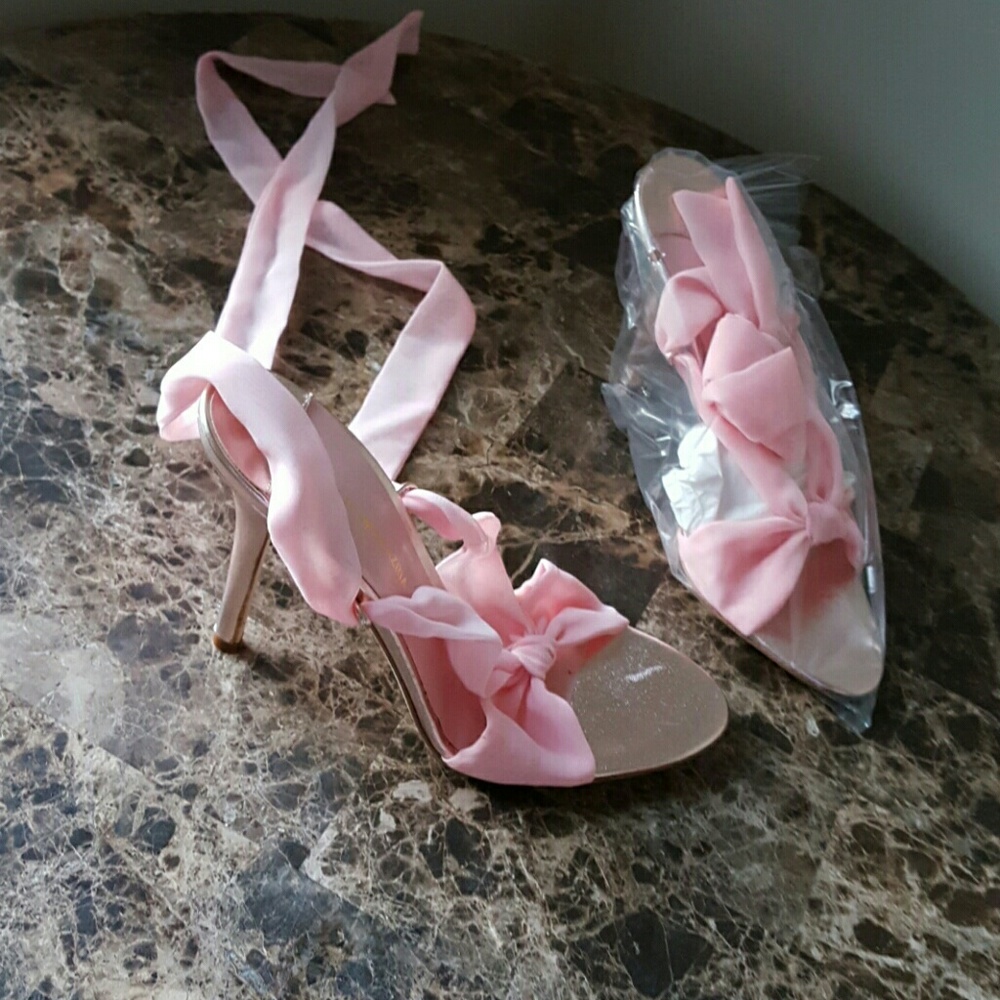 BCBG Maxazria Pink Tie Up Heels