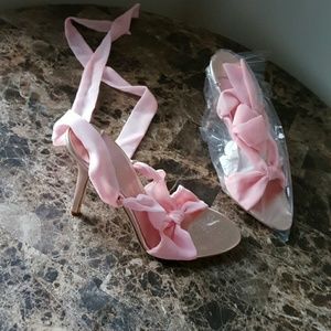 BCBG Maxazria Pink Tie Up Heels