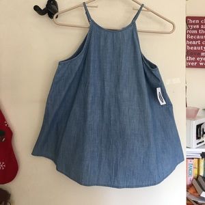 Denim halter tank