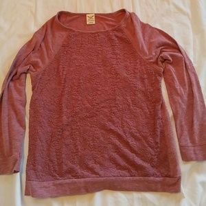 Lacy Cotton Poly Knit Top