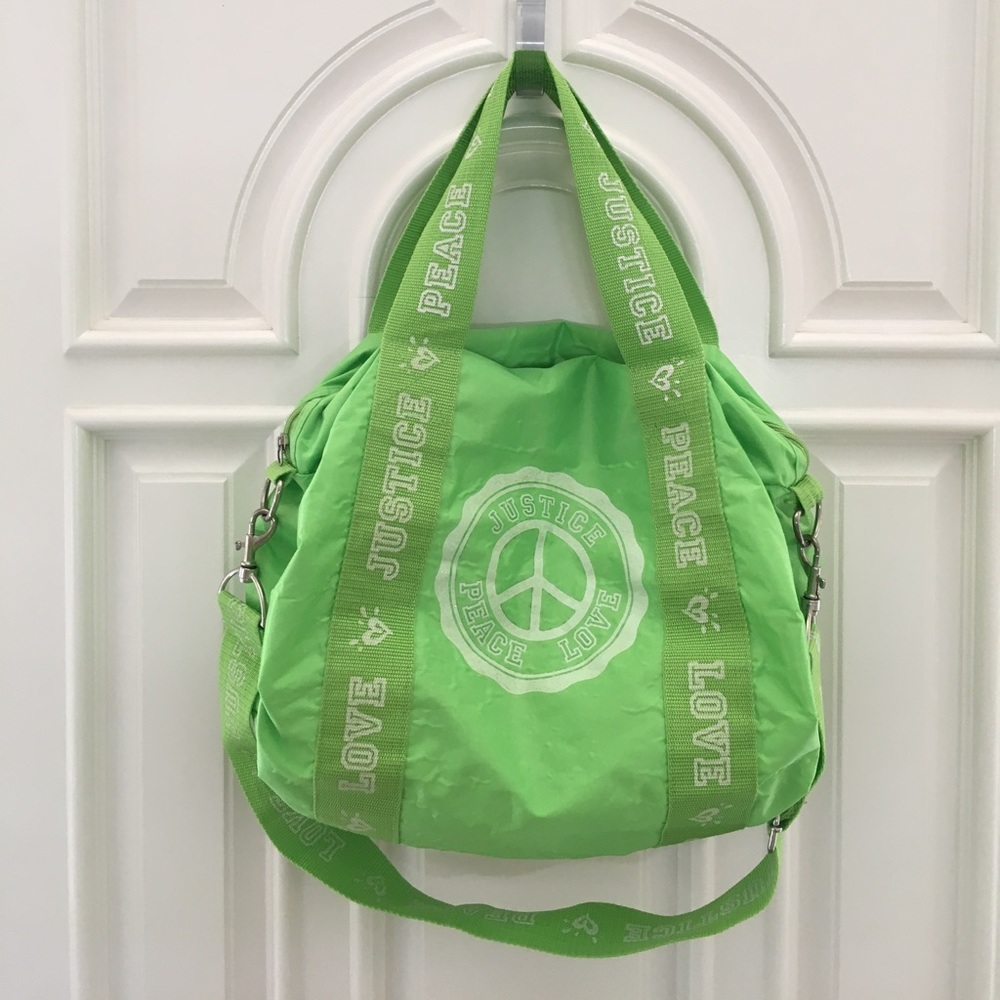 Justice "peace & love" duffle bag