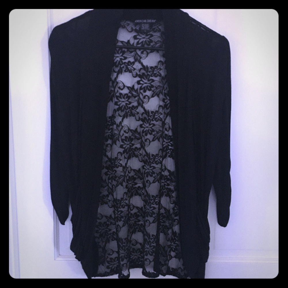 3/4 Sleeve Back Lace Cardigan