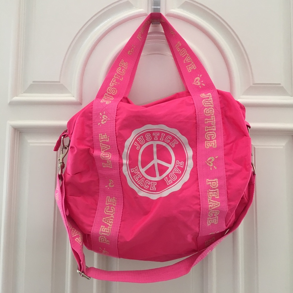 Justice "peace & love" duffle
