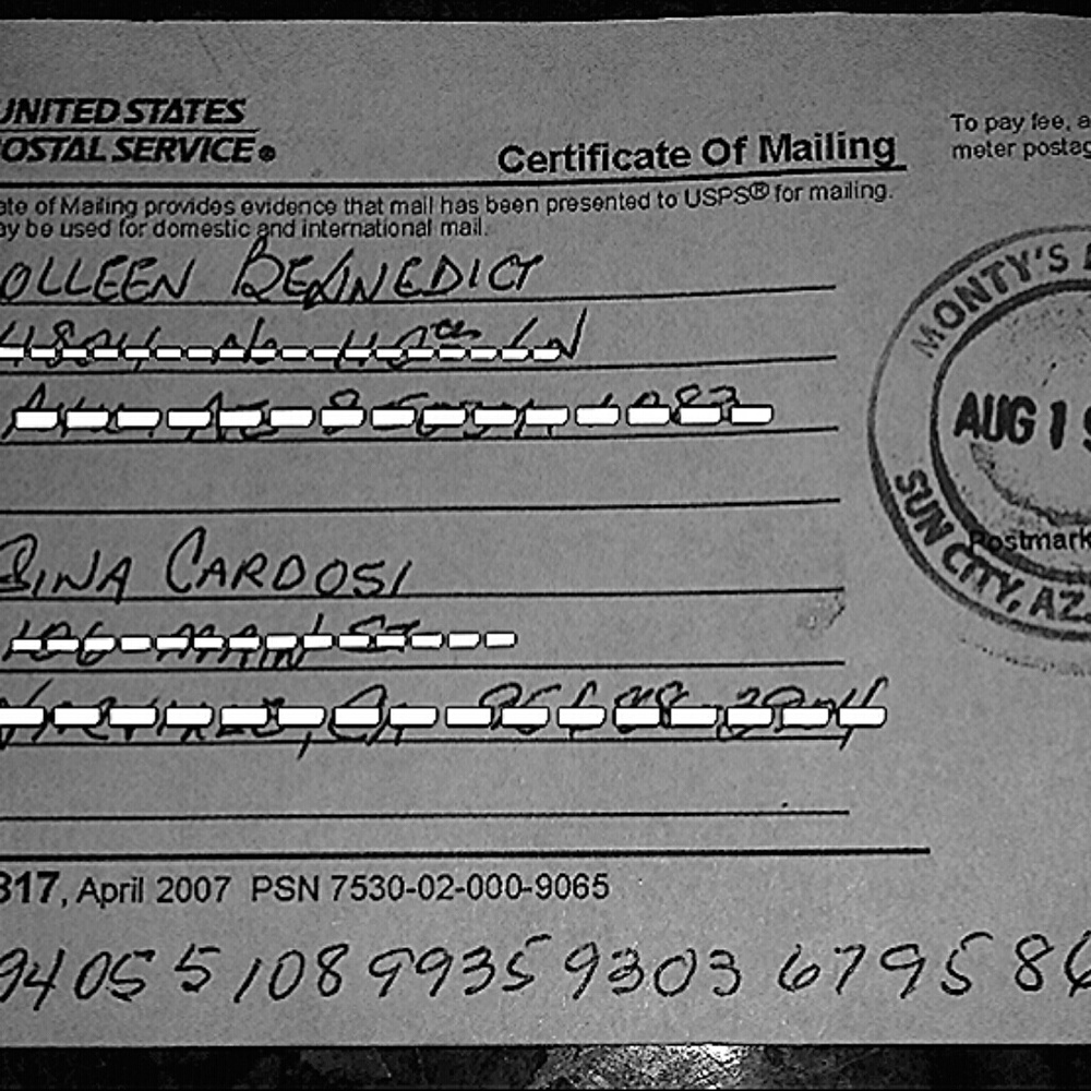 Proof of Mailing