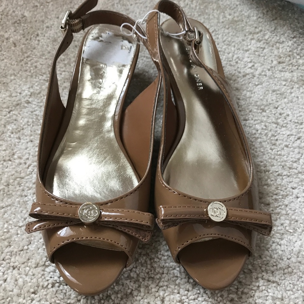 Brown wedge sandals