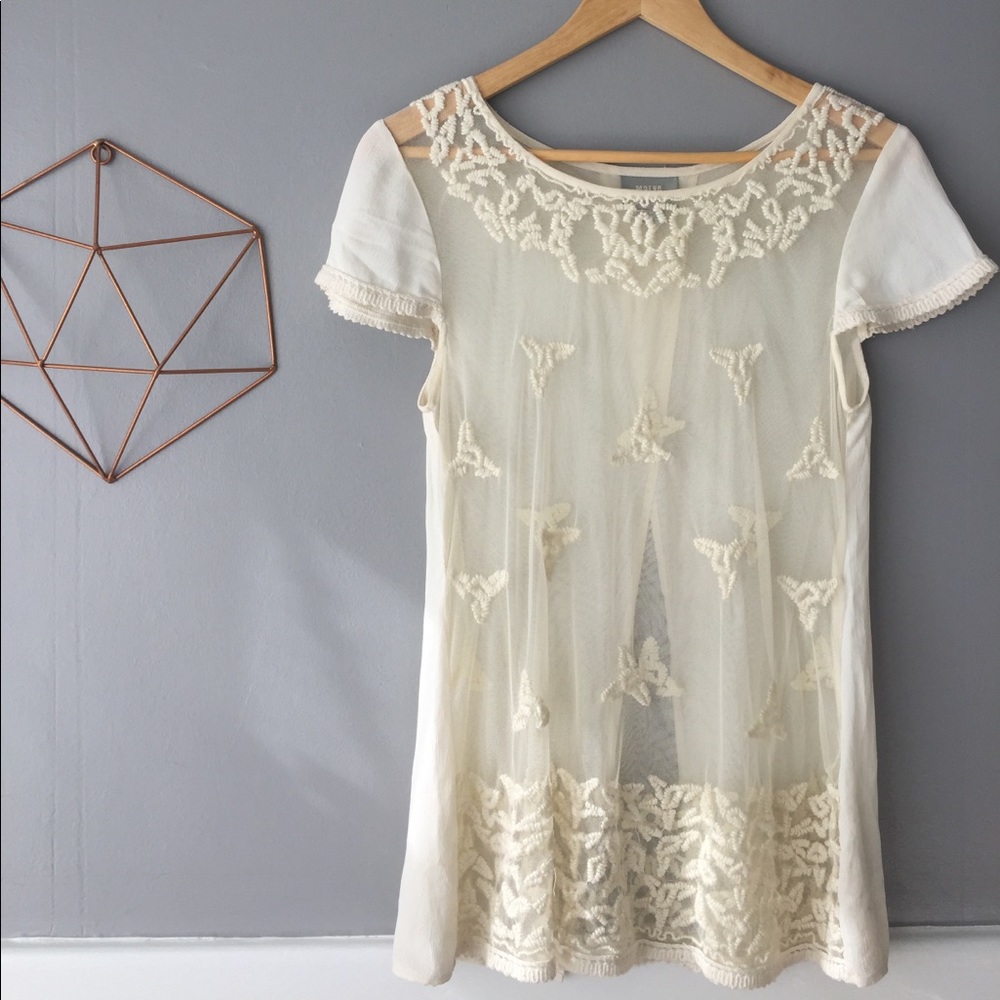 Anthropologie Maeve open back embellished top sz4