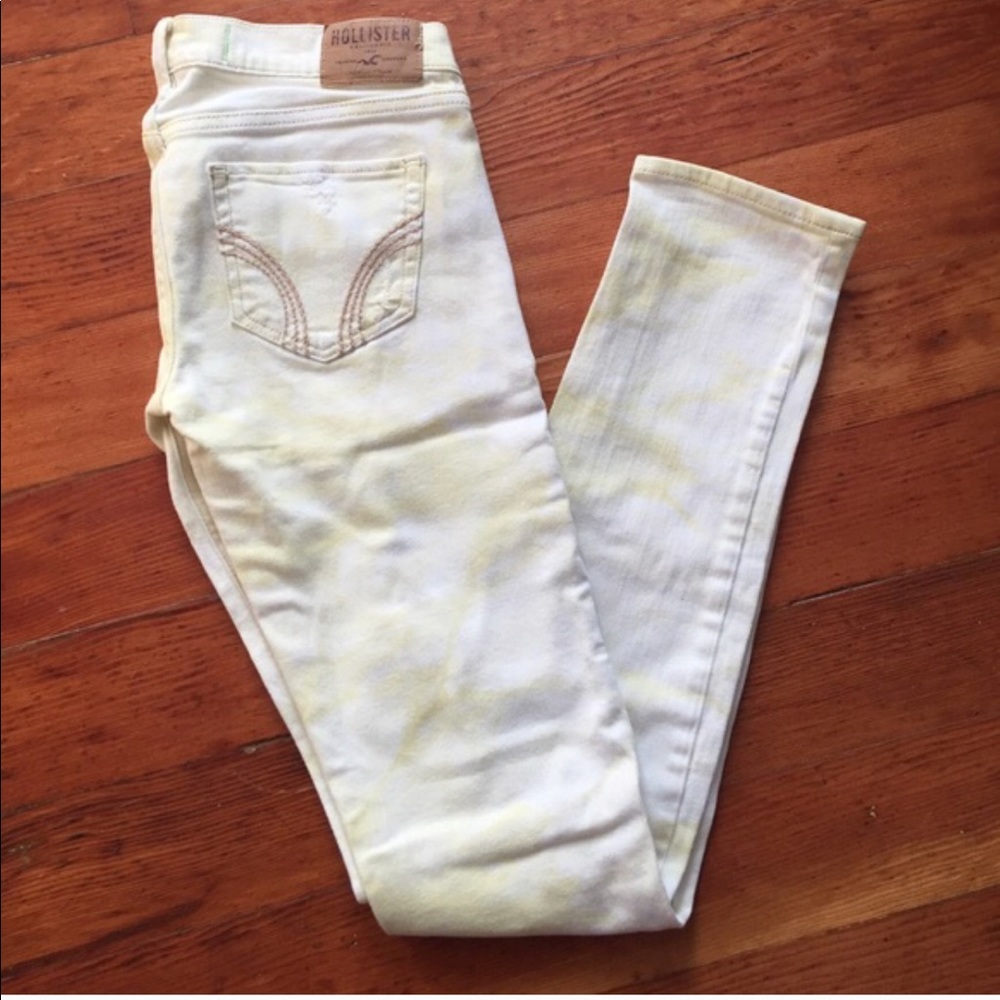 Lime green tie-dye jeans