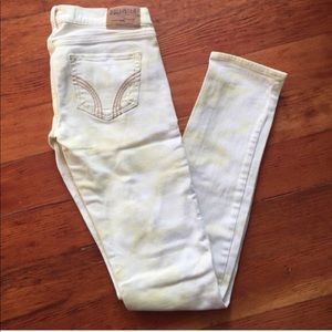 Lime green tie-dye jeans