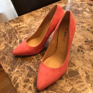 Coral pink stilettos