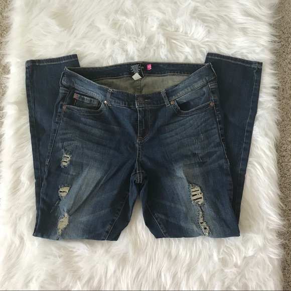 torrid Denim - Torrid Distressed Dark Wash Skinny Jeans