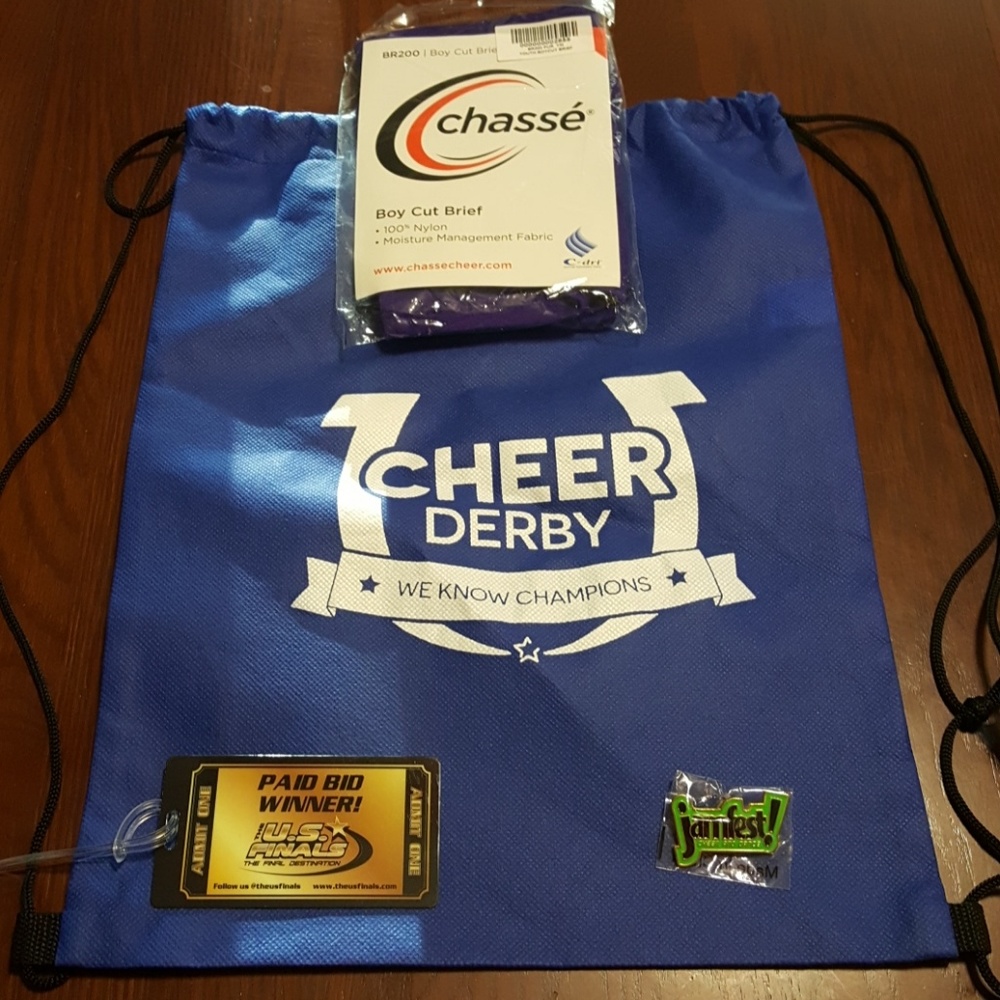 Varsity bundle trading pin, brief & bag tag & bag