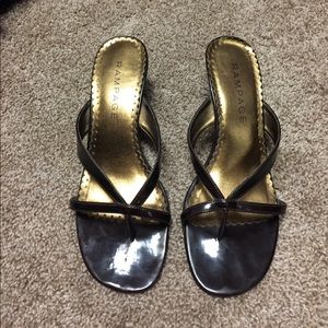 Rampage brown patent heels