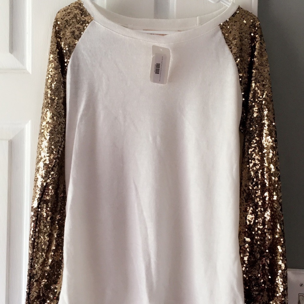 Sequin Sleeve Sweater